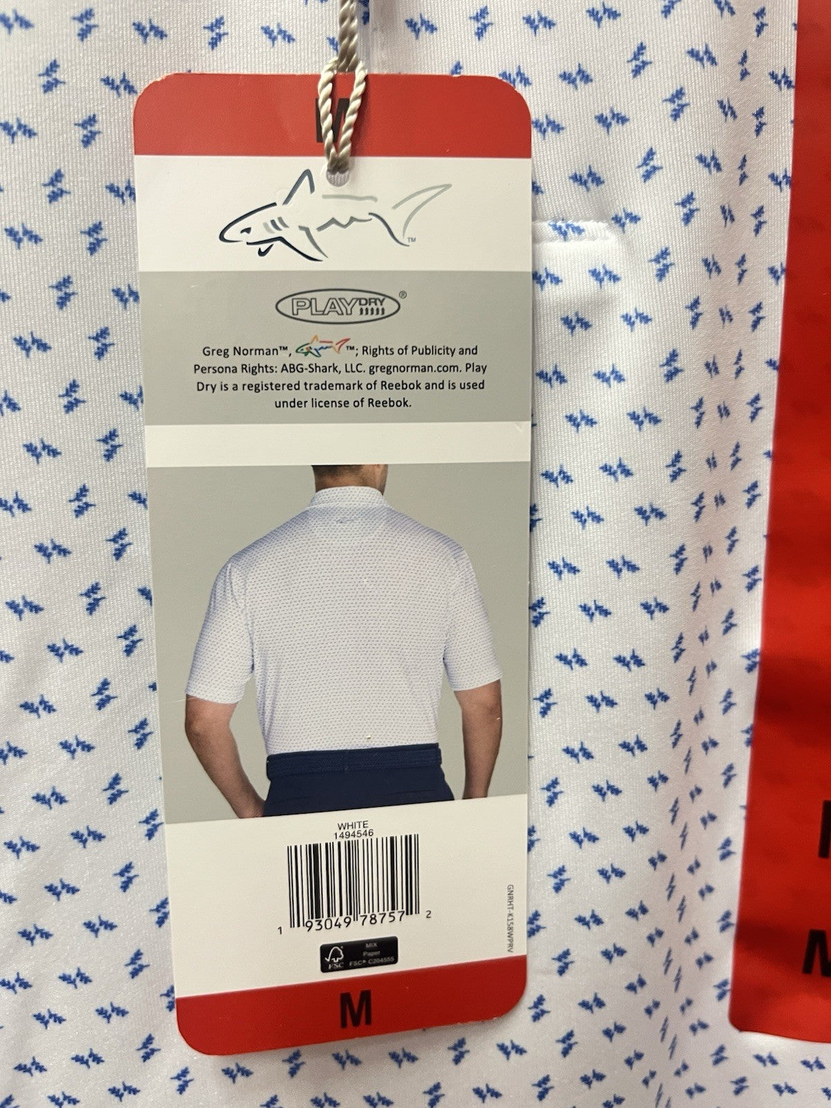 Greg Norman men’s golf polo shirt White Sz M play dry ML75 NWT