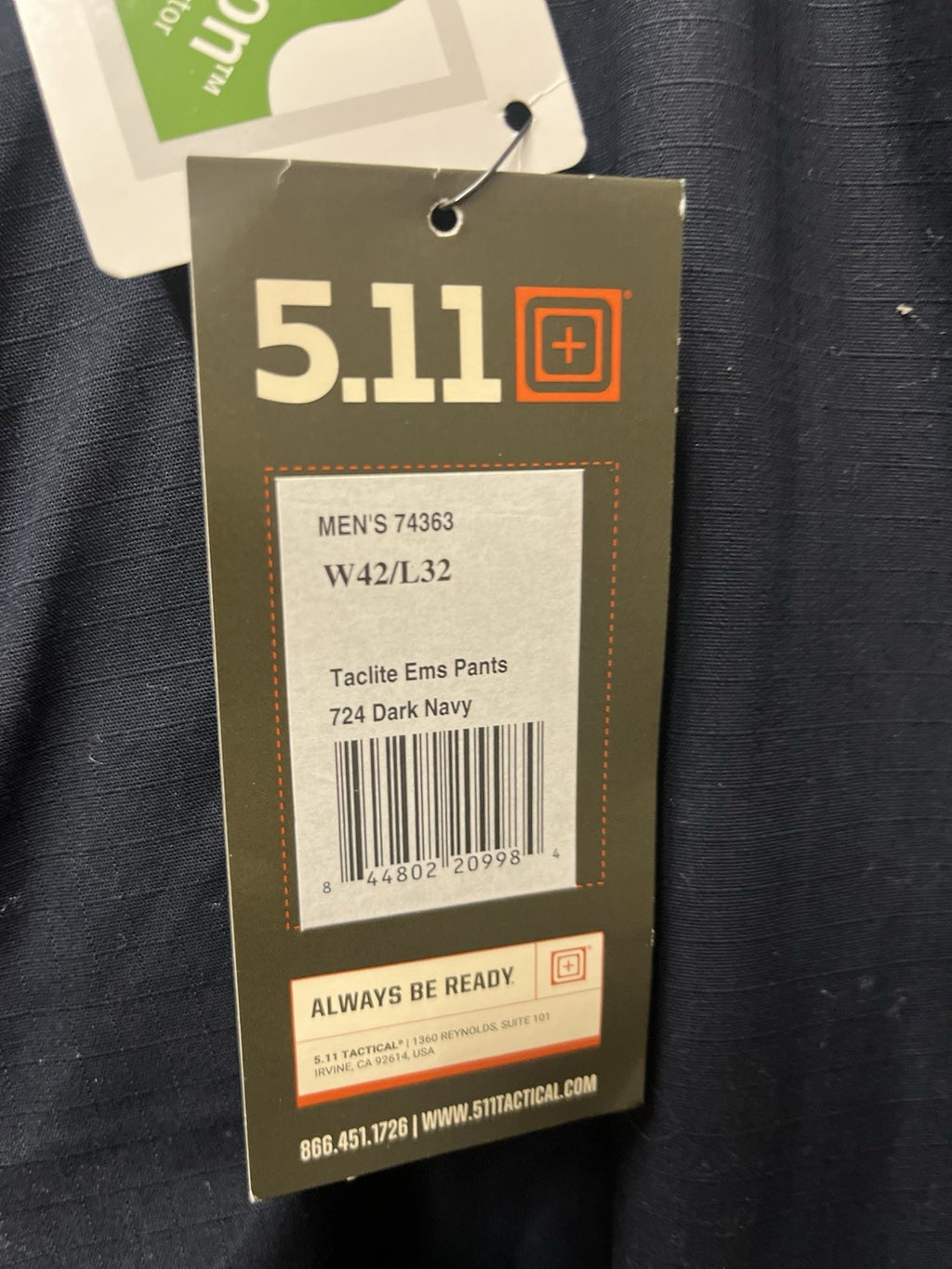 511 tactical Men’s Pants Sz 42/32 navy blue cargo military NWT