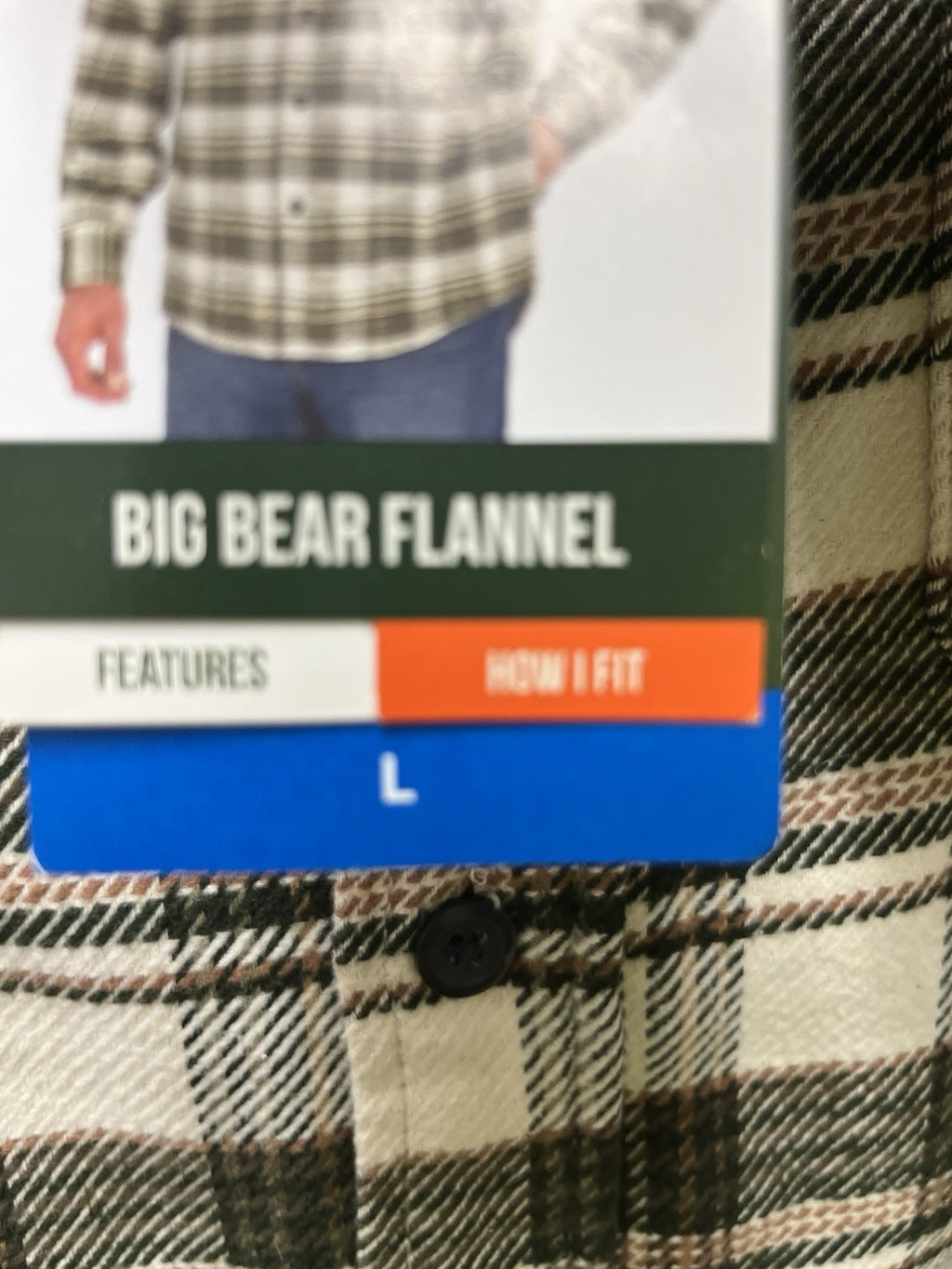 Orvis big bear flannel shirt for men Sz L thick Green Pine plaid NWT
