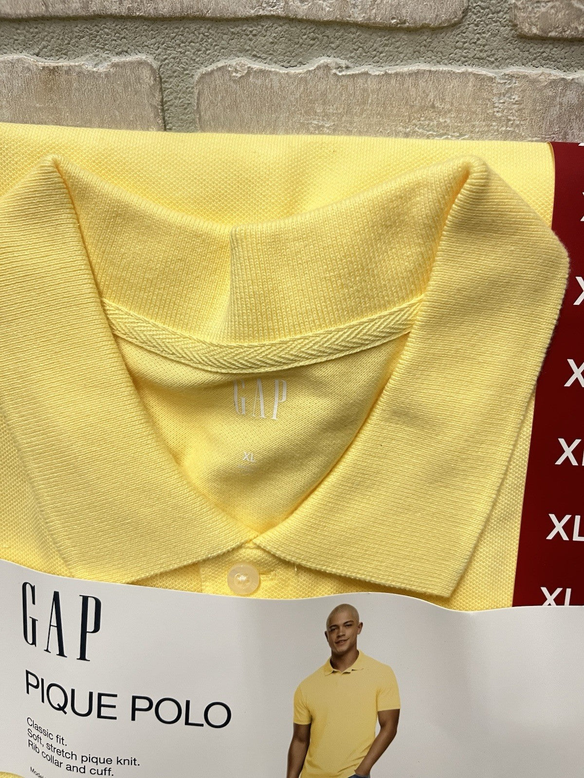 Gap Pique Polo Men’s Sz XL Yellow soft touch NWT