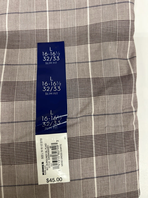 APT.9 men’s Long Sleeve dress shirt Sz L premium flex regular fit white NWT