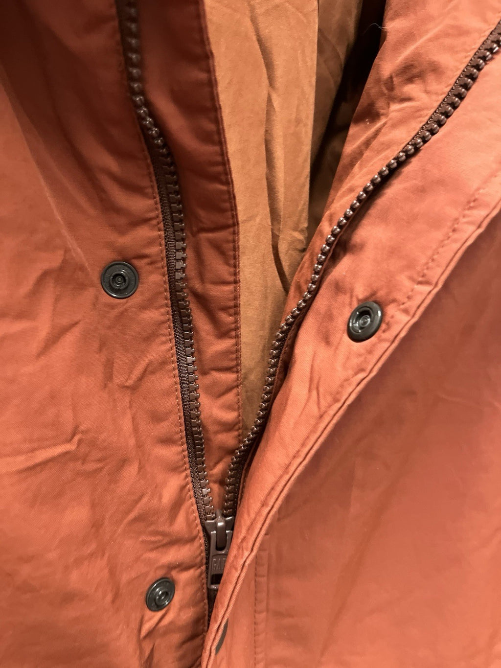 Gap Men's Soft Solid Relaxed Full Zip button  Hooded Jacket  True orange Sz M