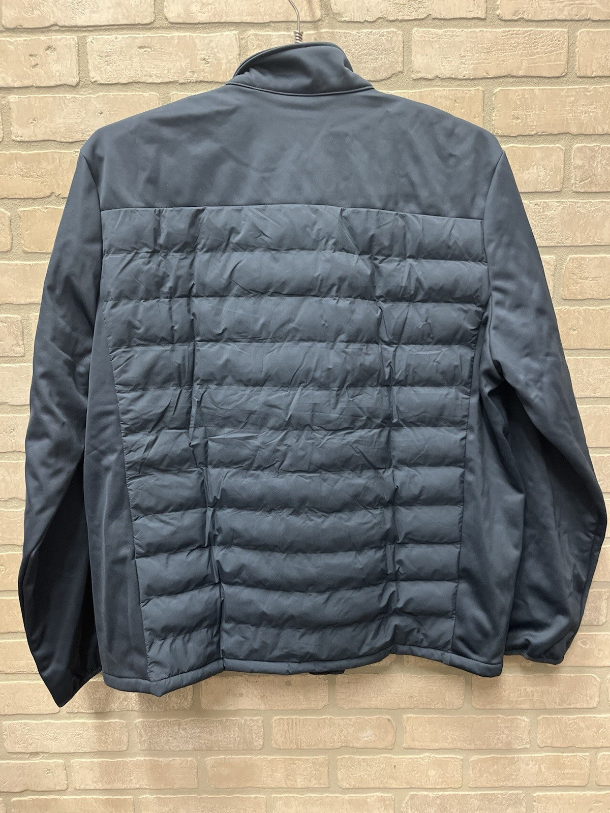 32 Degrees Heat Mens Blue Puffer Jacket Xl Full Zip Side Zip Pockets