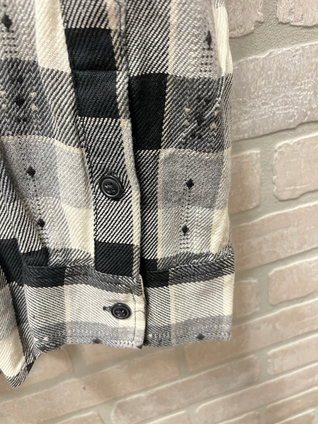 Frye Men’s long sleeve button-down flannel shirt Sz XXL Heather Gray plaid NWT
