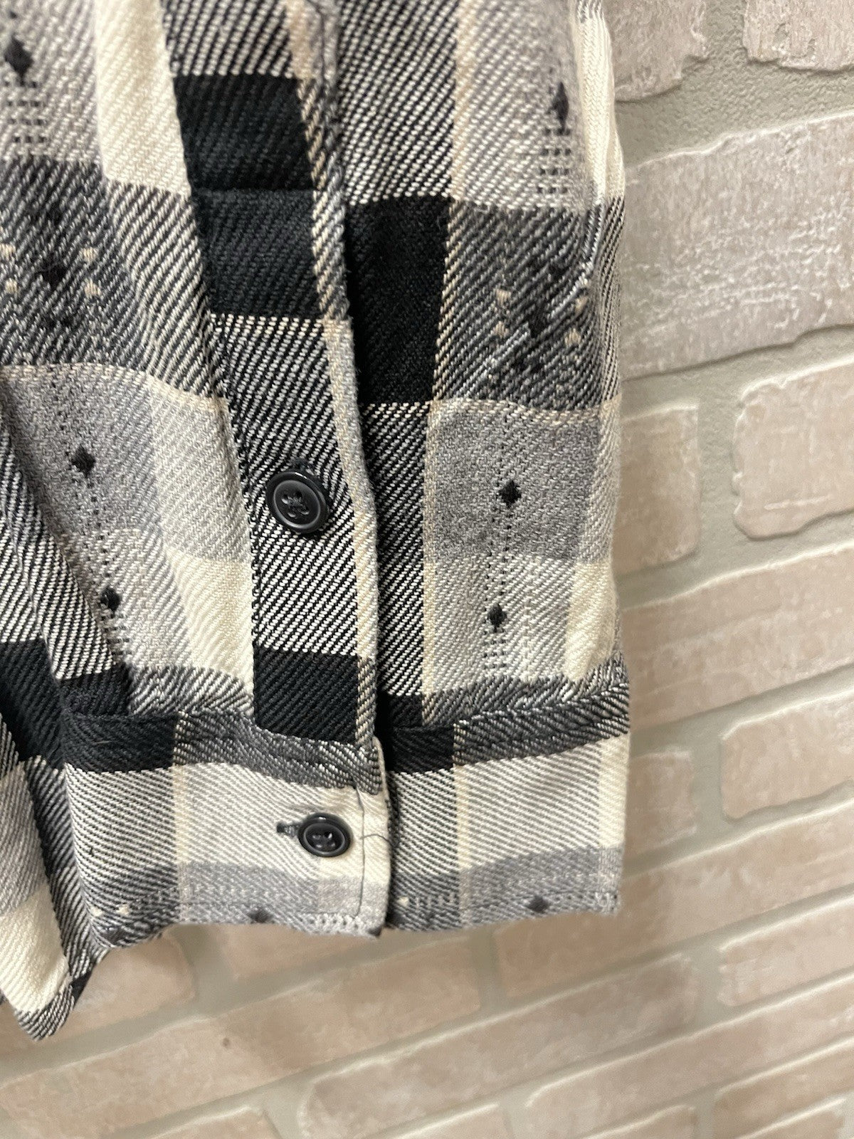 Frye Men’s long sleeve button-down flannel shirt Sz XXL Heather Gray plaid NWT