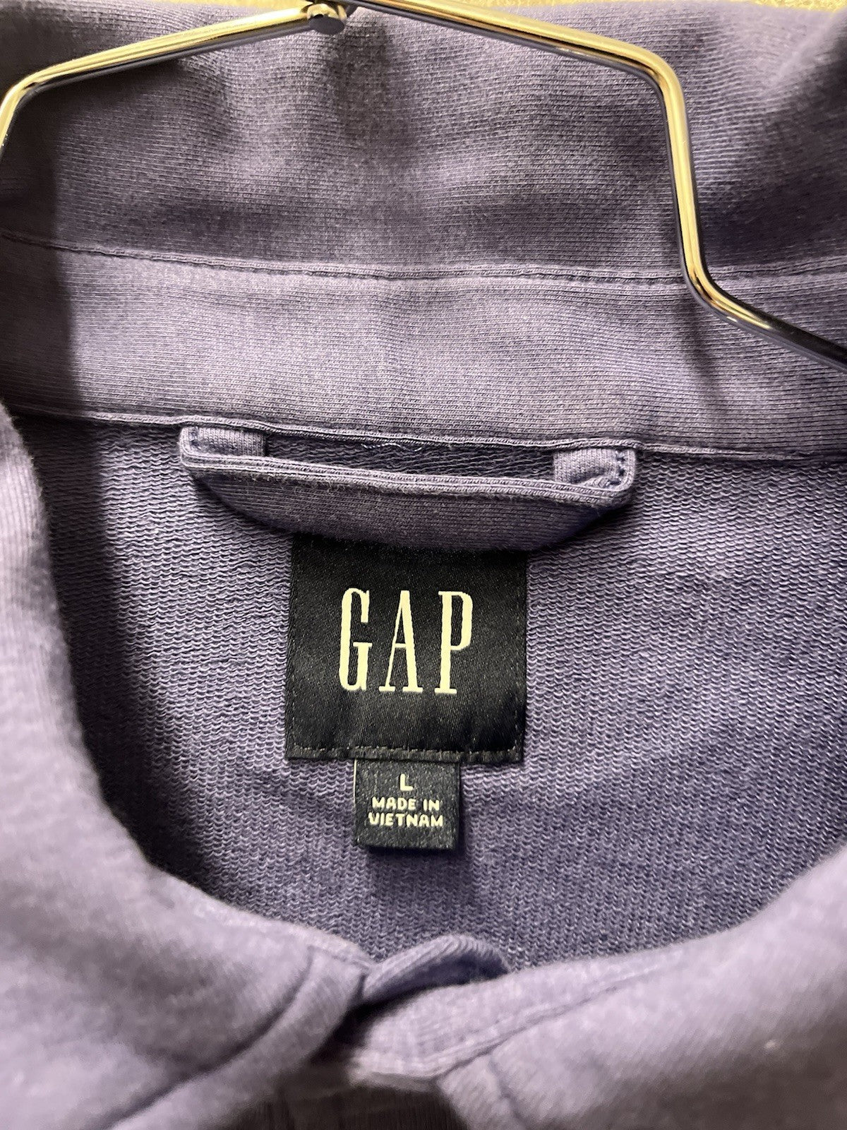 Gap Men’s Long sleeve button down knit thick shirt Sz L Purple and warm NWT