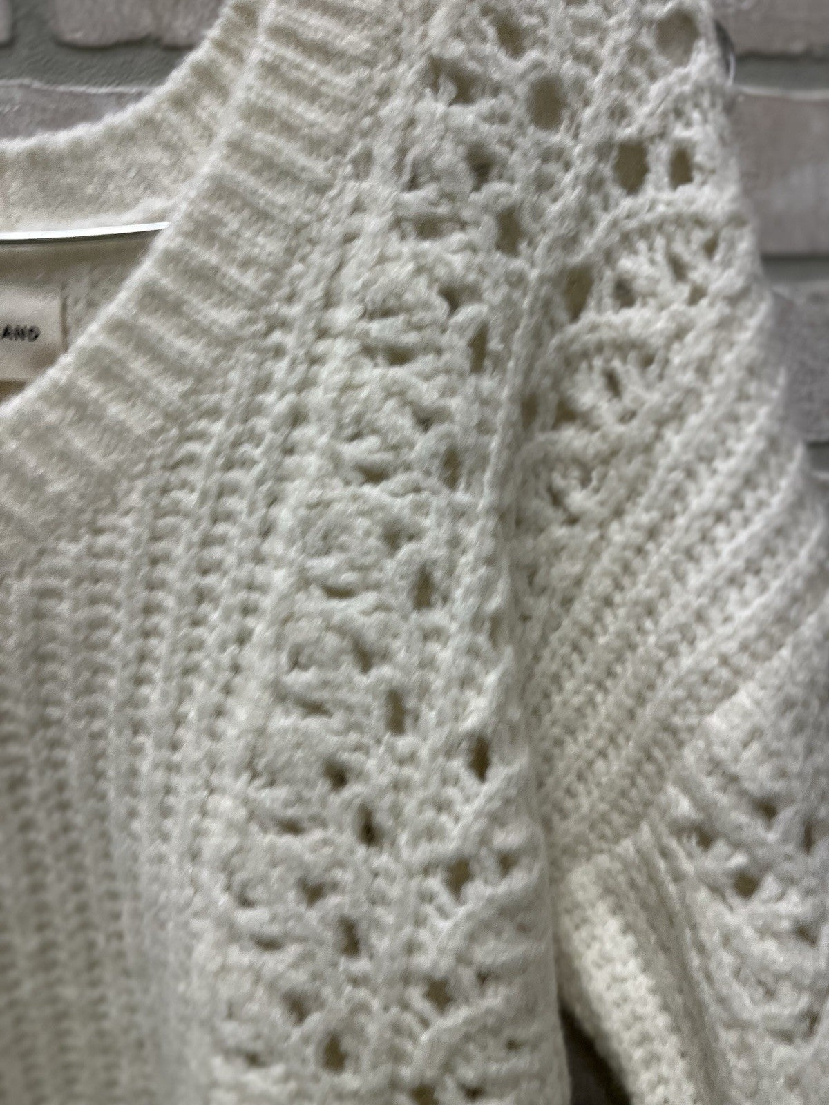 Lucky brand sweater for women Sz L 12/14 White V neck cable net NWT