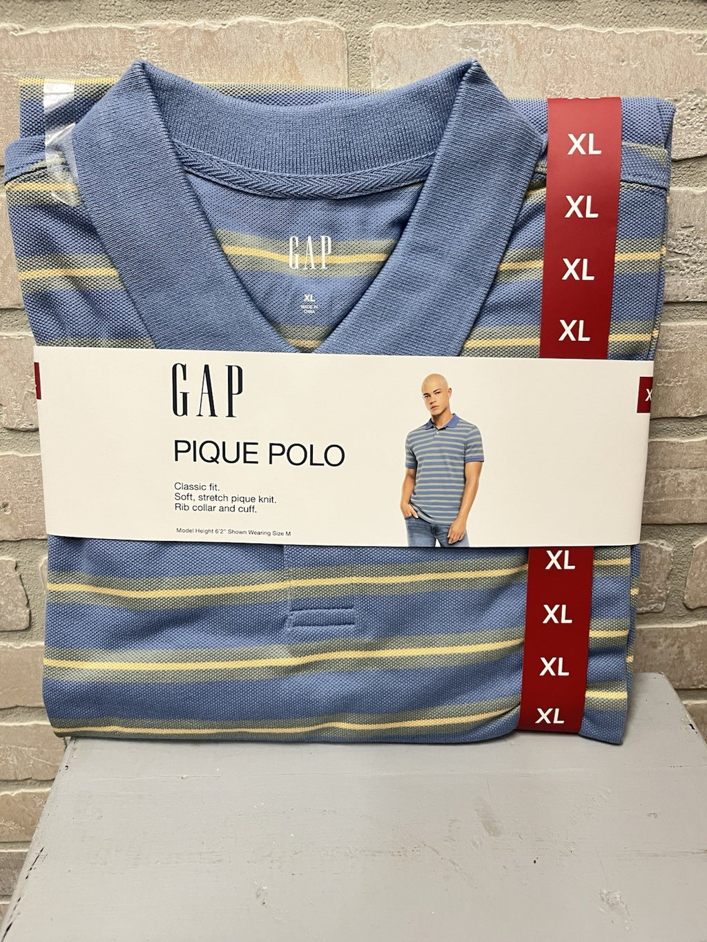 Gap Pique Polo Blue short sleeve shirt men’s Sz XL Activewear NWT