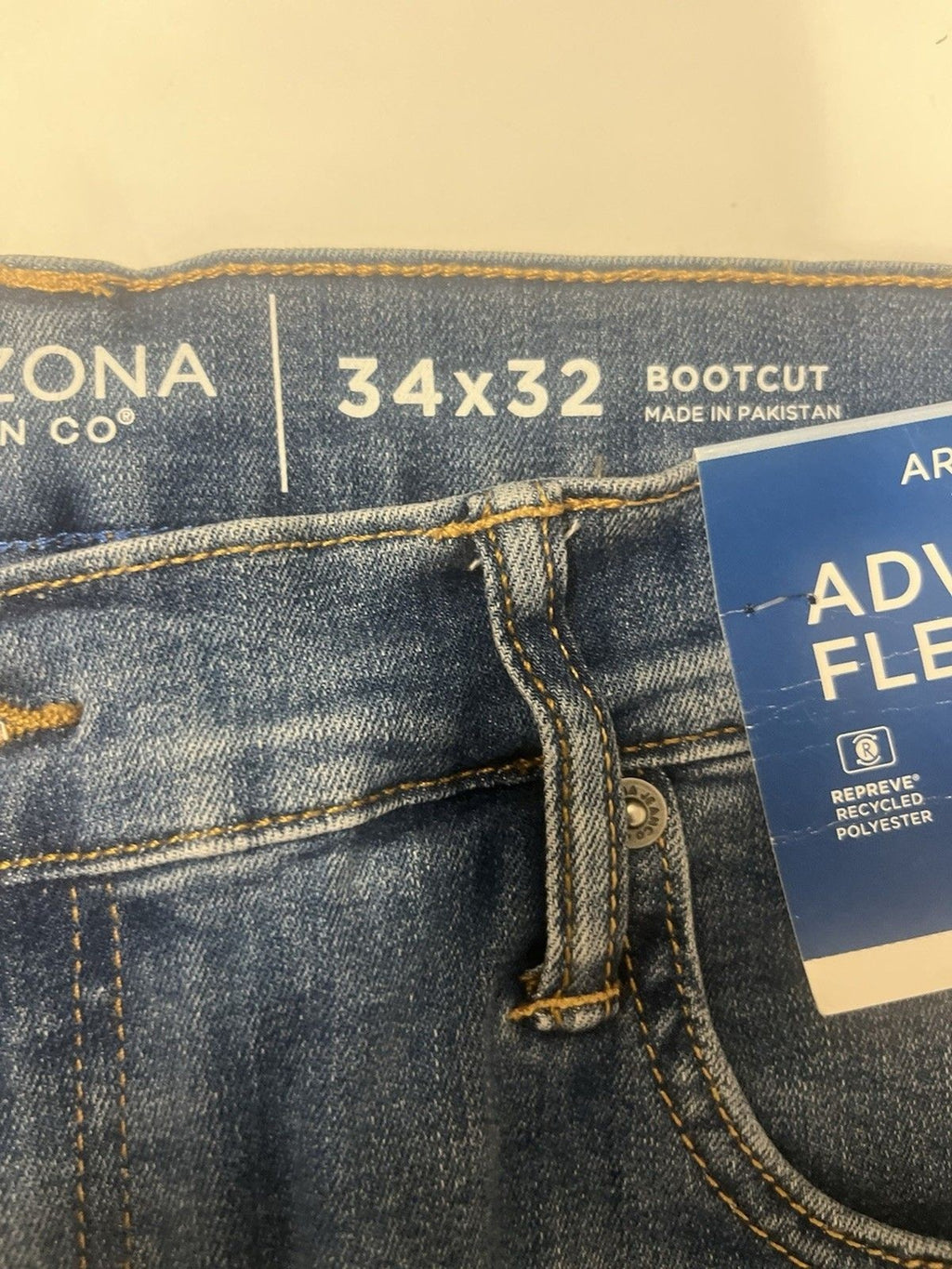 Arizona 34x32 Blue Denim Bootcut Advance Flex 360 Jeans NWT