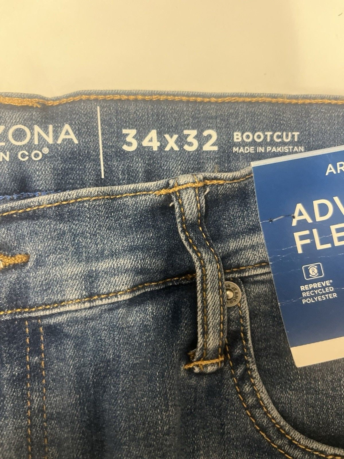 Arizona 34x32 Blue Denim Bootcut Advance Flex 360 Jeans NWT