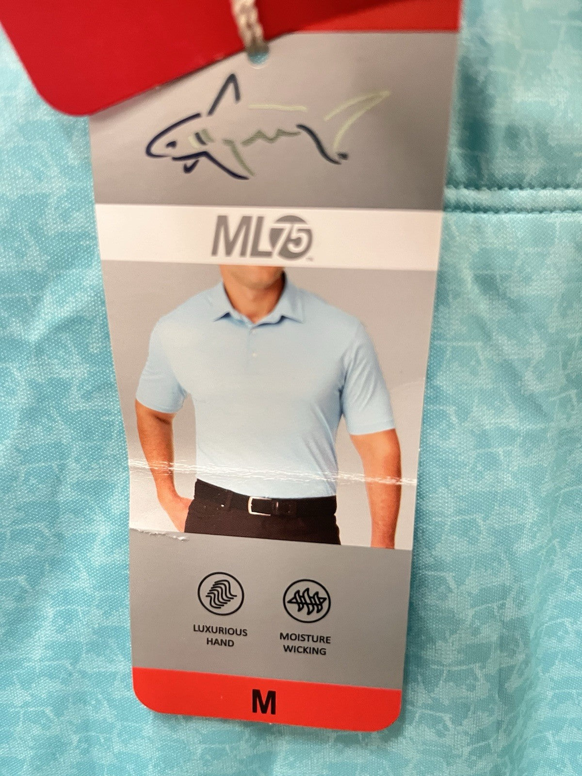 Greg Norman ML75 Performance Golf Polo Shirt Men's Large L Blue  Logo