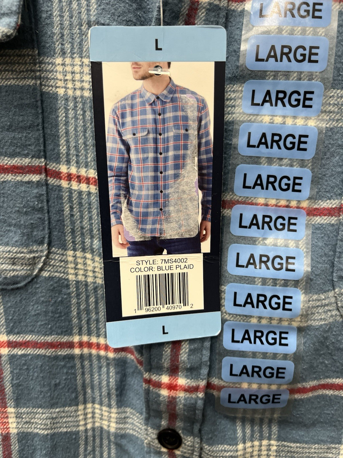 Lucky Brand Men’s Plaid Flannel Classic Fit Long Sleeve Pockets Shirt L