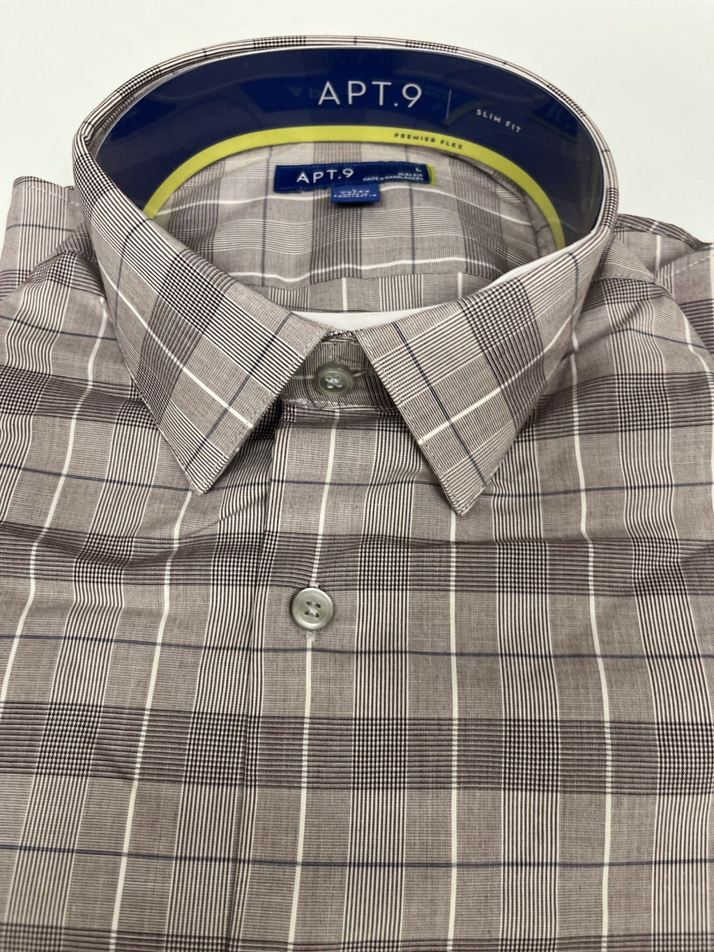 APT.9 men’s Long Sleeve dress shirt Sz L premium flex regular fit white NWT