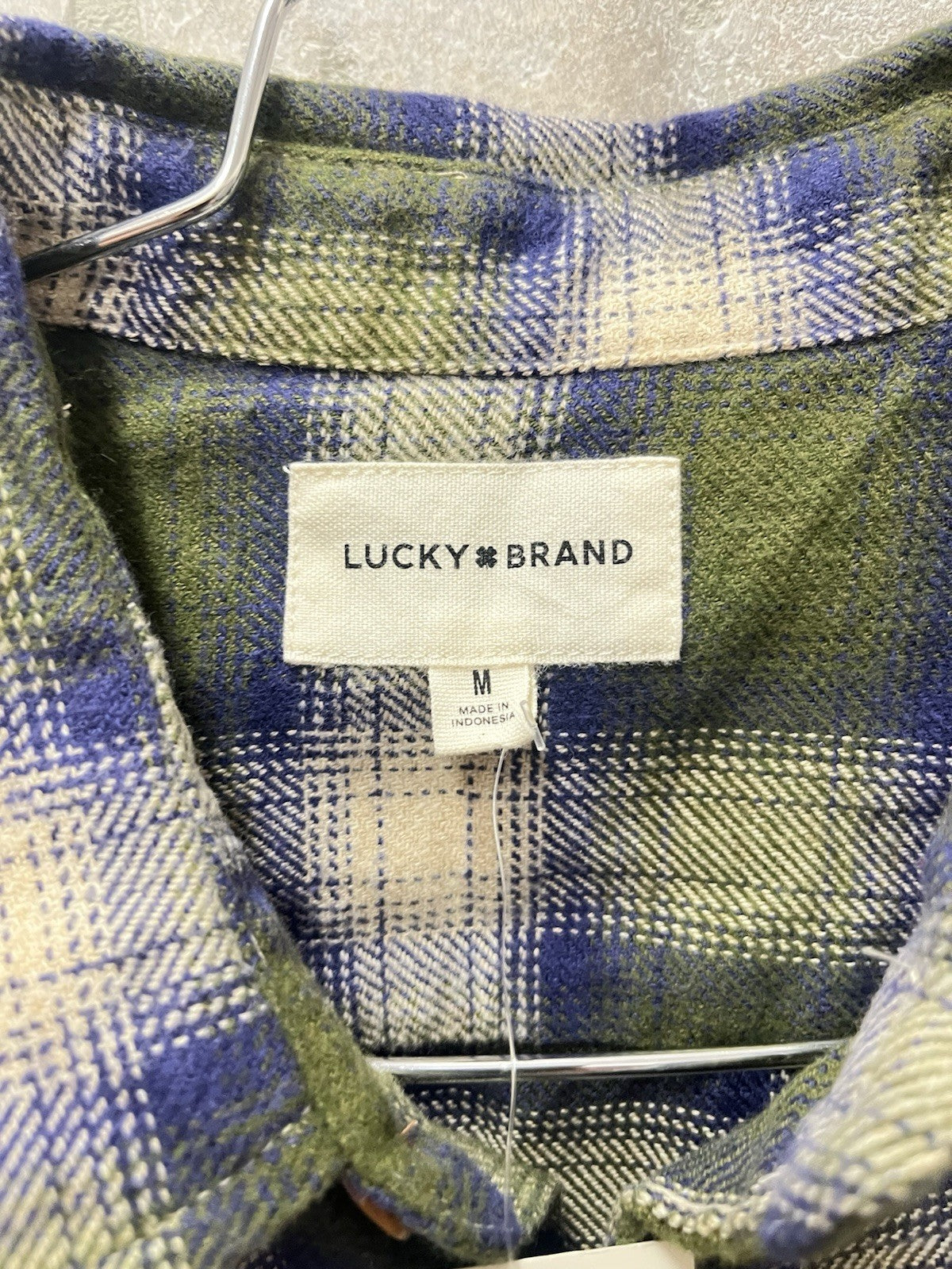 Lucky brand men’s long sleeve button-down flannel plaid shirt Sz M lumberjack