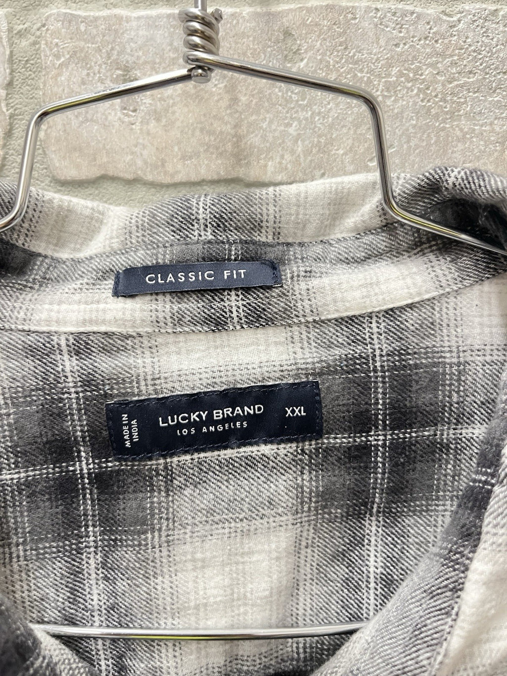 Lucky Brand Classic Fit Flannel Shirt Men's Size XXL Black Plaid Lumberjack