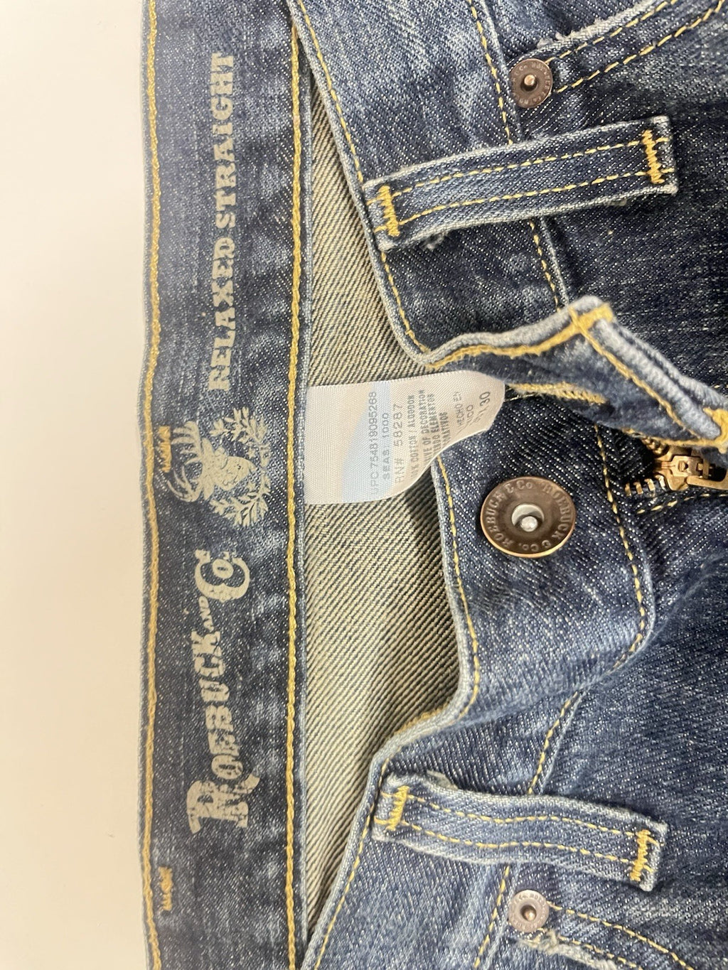 Roebuck & Co. Men’s denim jeans Sz 36/30 relaxed fit boot cut