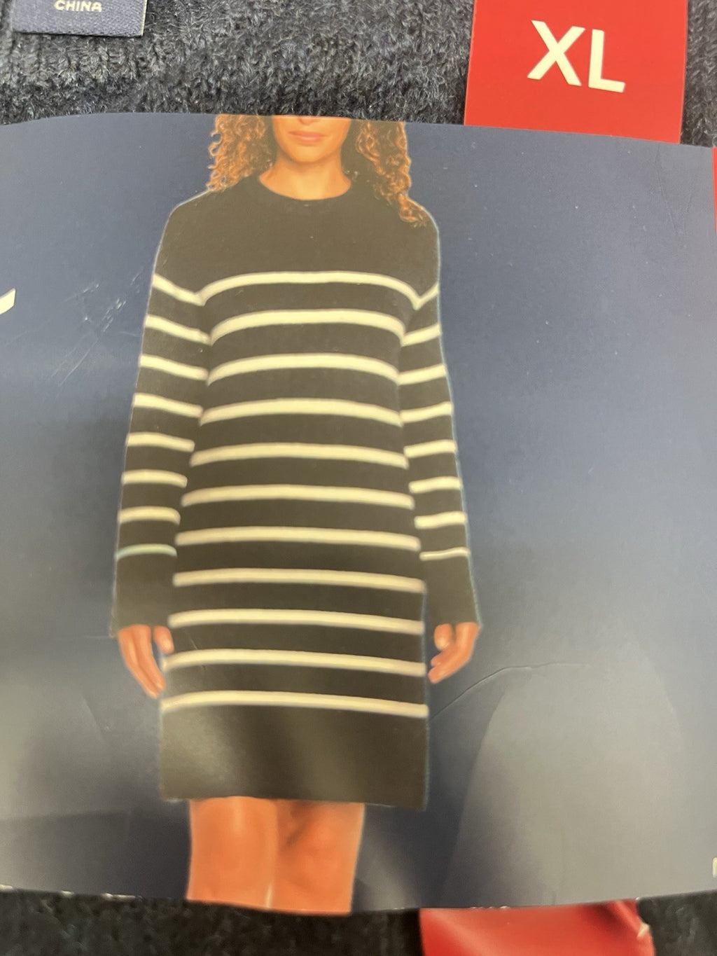 Lands' End Women’s Crewneck Sweater Dress Sz XL 16/18 NAVY Blue Relax Fit NWT