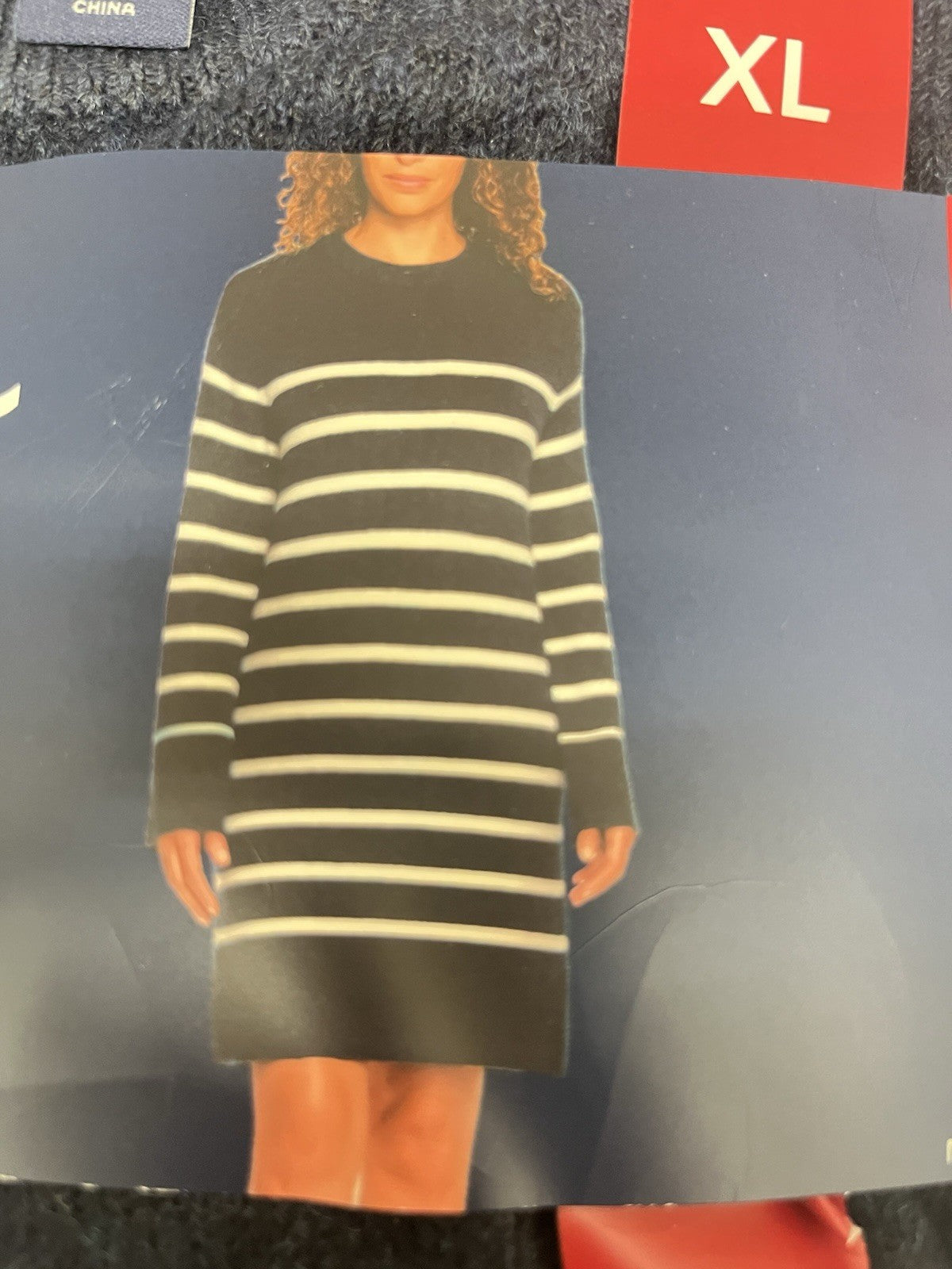 Lands' End Women’s Crewneck Sweater Dress Sz XL 16/18 NAVY Blue Relax Fit NWT