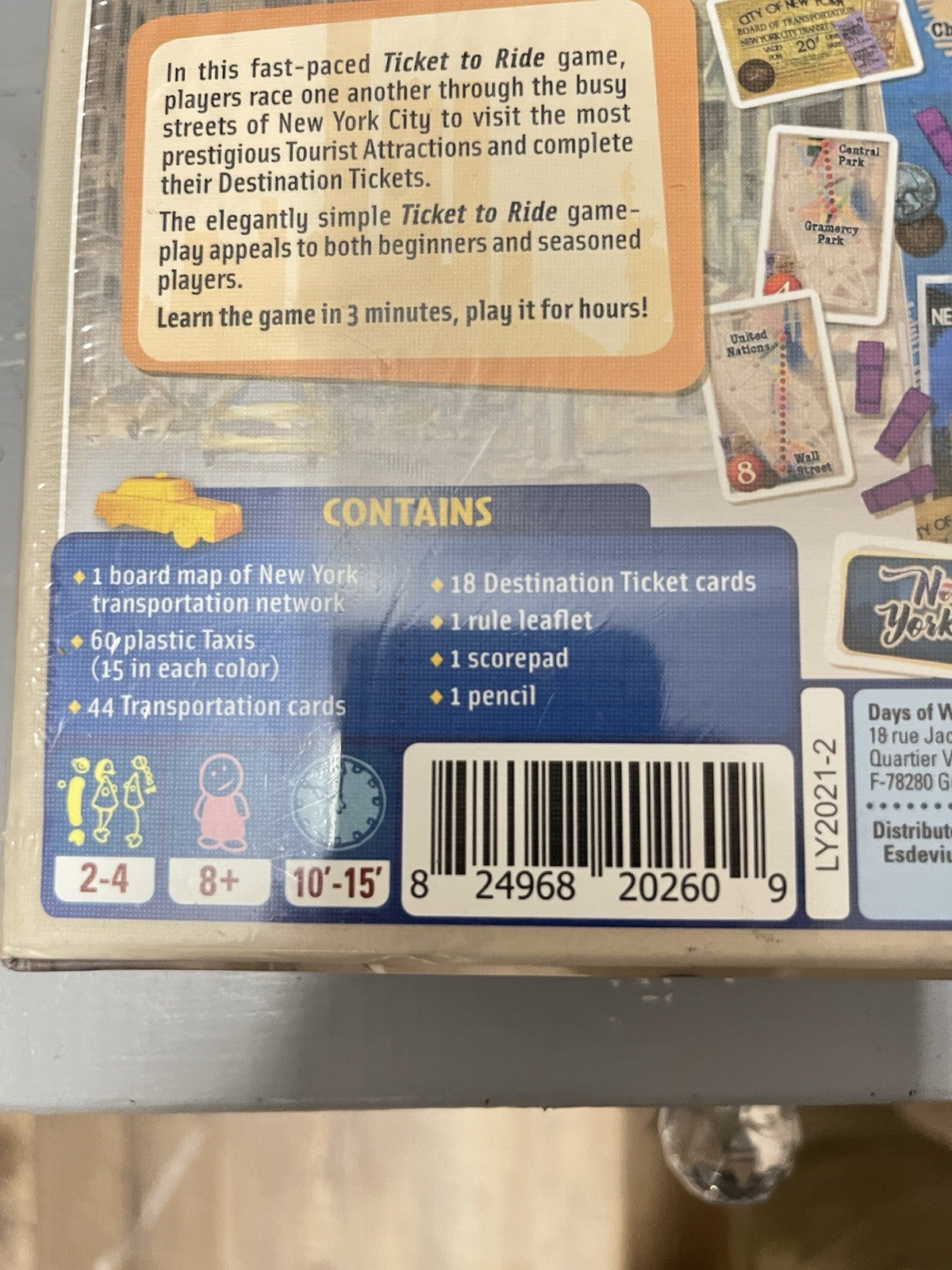 NIB Ticket to Ride New York City Days Of Wonder Strategy Board Game