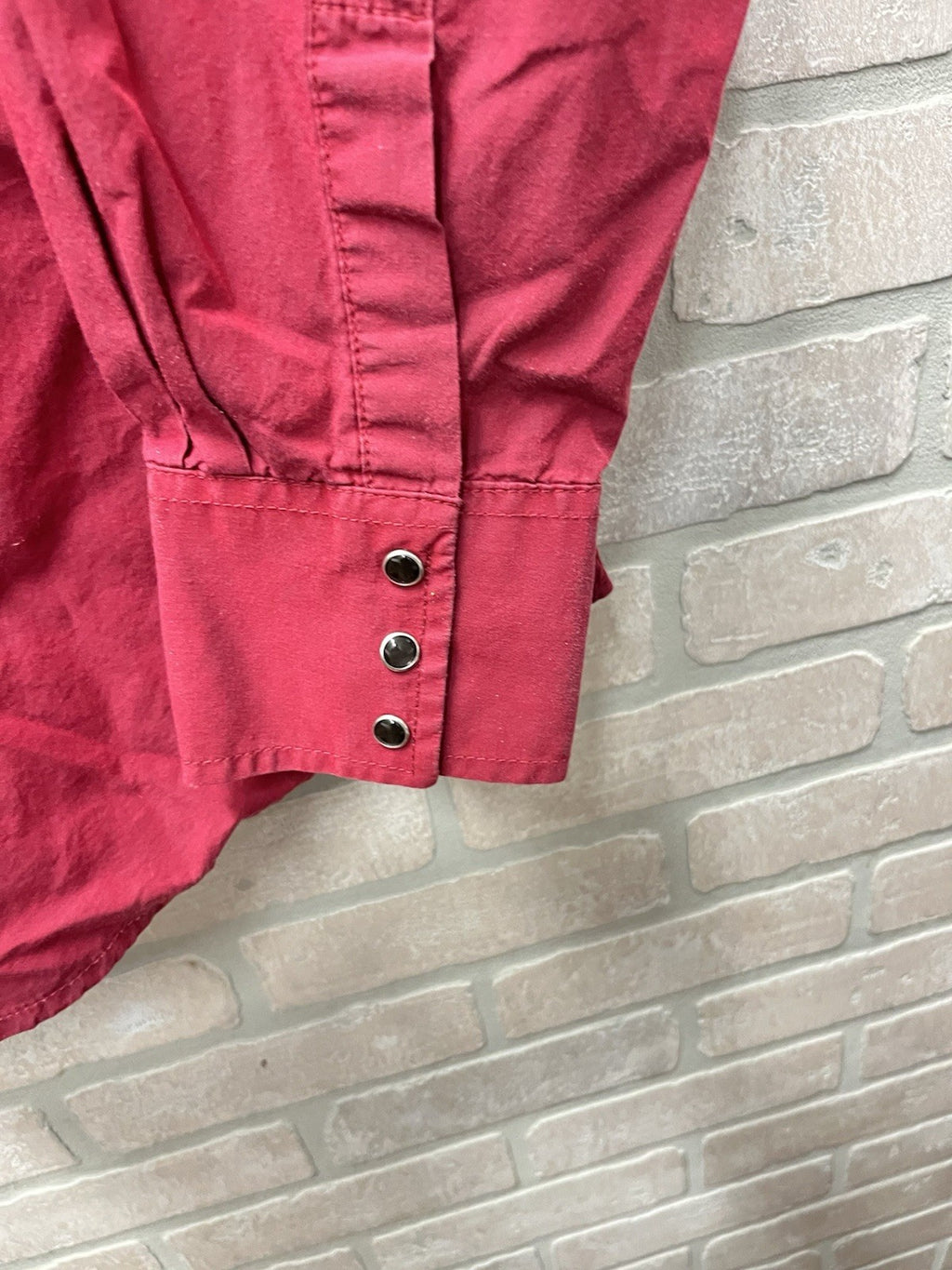 Wrangler Pearl Snap Shirt Men’s Size XL Red Western Long Sleeve Cowboy