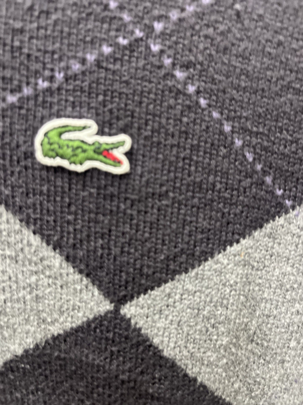 Lacoste sweater men’s Sz L black V-neck long sleeve pullover Alligator logo