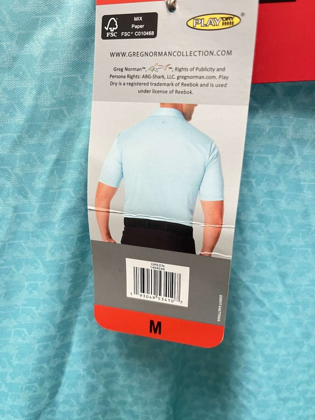 Greg Norman ML75 Performance Golf Polo Shirt Men's Large L Blue  Logo
