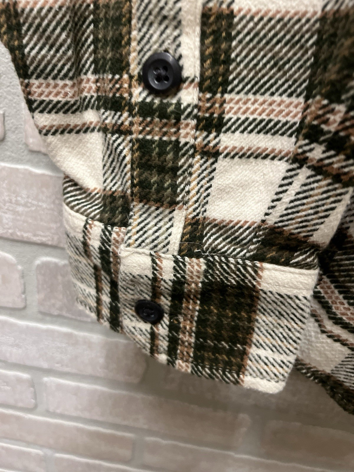 Orvis big bear flannel shirt for men Sz L thick Green Pine plaid NWT