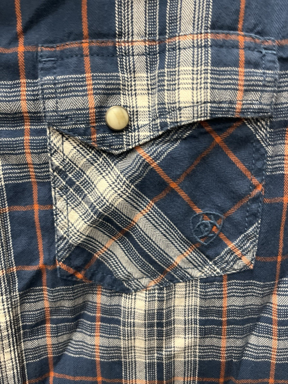 Ariat Retro Fit Men’s Pearl Snap  Flannel Shirt  Plaid Sz L Cowboy western rodeo