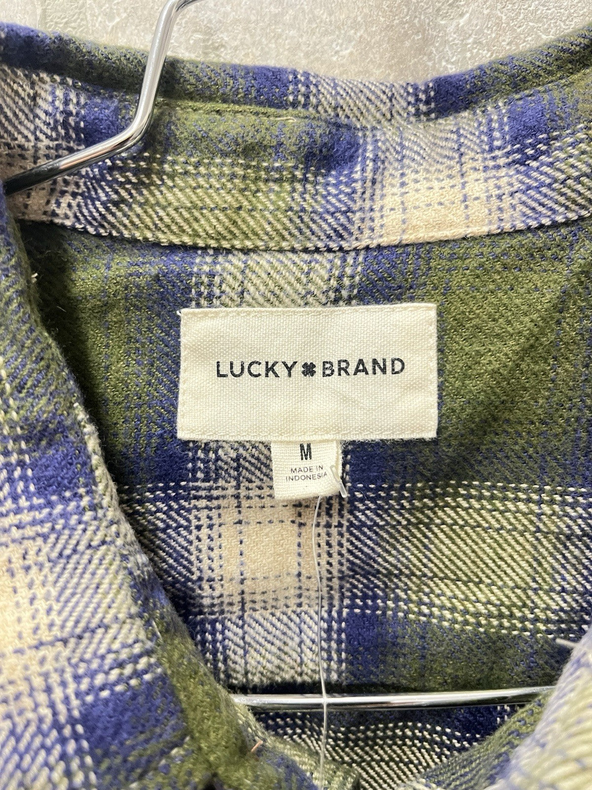 Lucky brand men’s long sleeve button-down flannel plaid shirt Sz M lumberjack