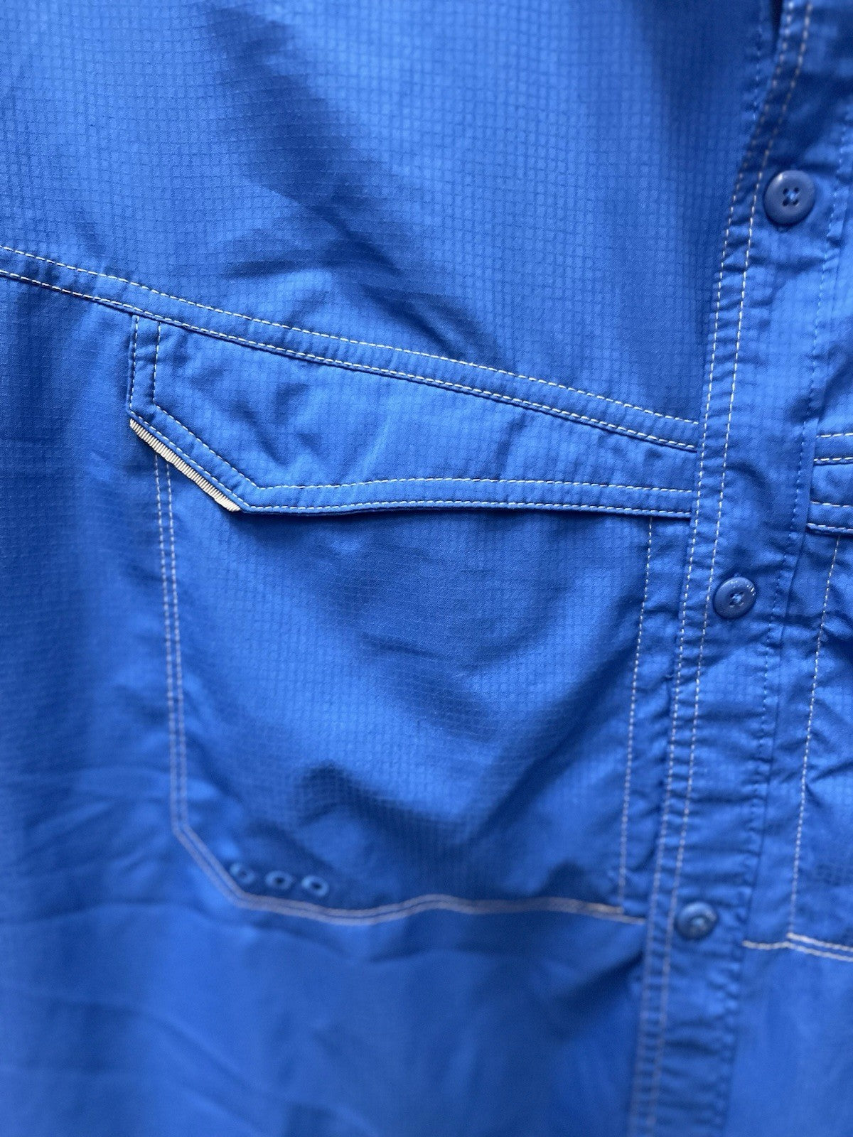 Columbia PFG Men's Short Sleeve Fishing Shirt Blue XXL Omni-Shade