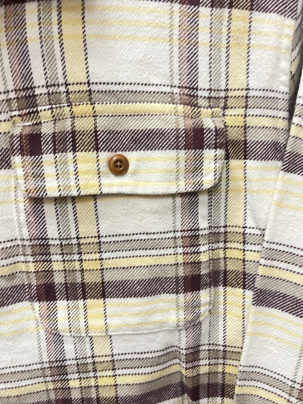 Lucky brand button-down long sleeve Flanner shirt Men’s Sz XL tan multicolor NWT