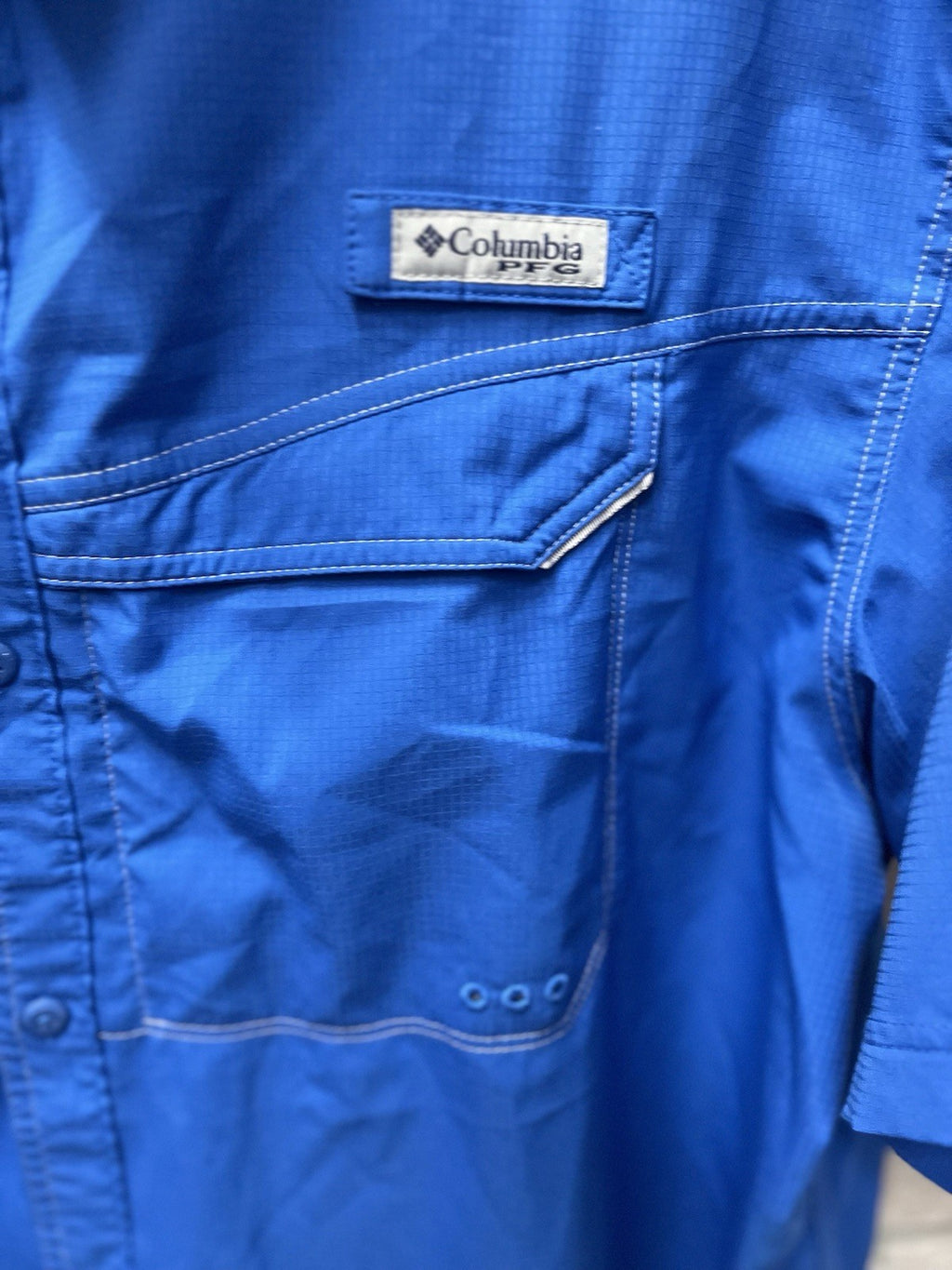 Columbia PFG Men's Short Sleeve Fishing Shirt Blue XXL Omni-Shade