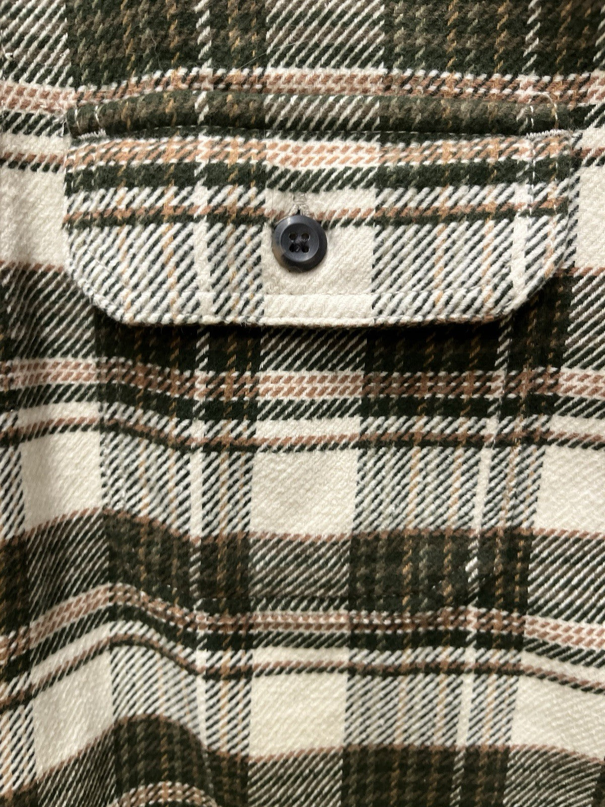 Orvis big bear flannel shirt for men Sz L thick Green Pine plaid NWT