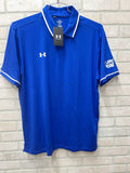 Under Armour men’s polo golf shirt Sz XL loose Blue logo activewear NWT