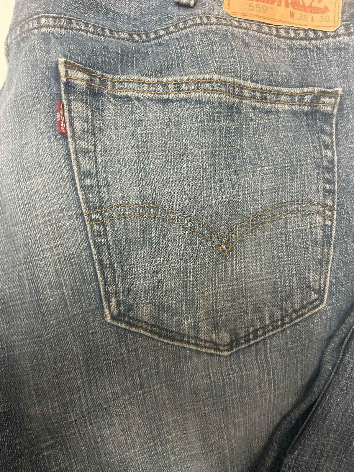 Levi’s 559 Relaxed Straight Jeans Men’s 38x32 Light Wash Denim