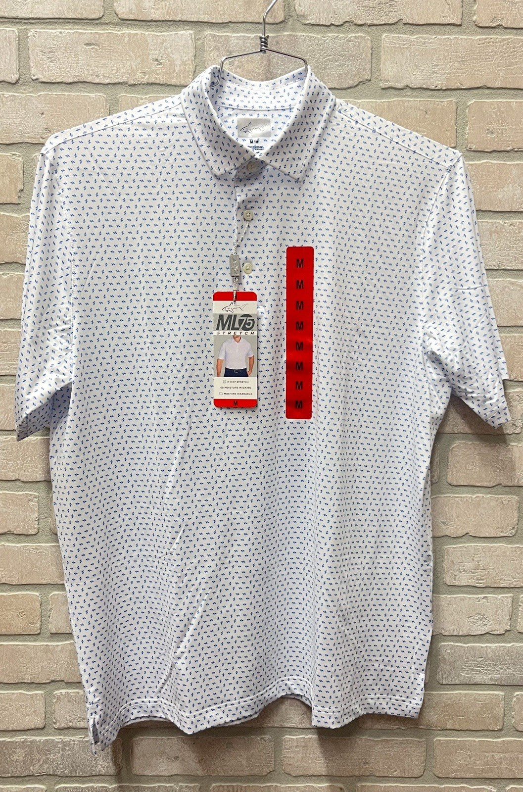 Greg Norman men’s golf polo shirt White Sz M play dry ML75 NWT