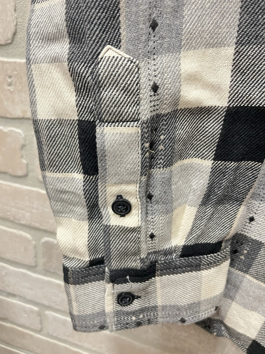 Frye Men’s long sleeve button-down flannel shirt Sz XXL Heather Gray plaid NWT