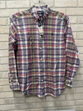 Ralph Lauren boys button down long sleeve plaid shirt Sz X L 18/20 NWT