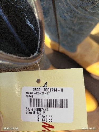 BRAND NEW Masterson Boot Co. Blue  & Tan Cowboy Boots Style RB07441 Women's 8.5