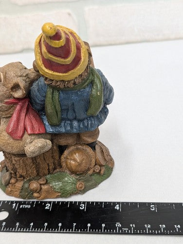 Vintage 1996 Christmas Happy New Year Gnome Rabbit Bunny Singing Tom Clark #55
