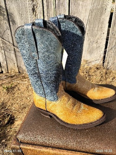 BRAND NEW Masterson Boot Co. Blue  & Tan Cowboy Boots Style RB07441 Women's 8.5