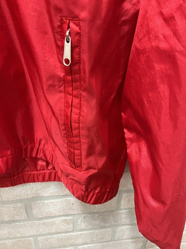 L.L. Bean Raincoat Red Jacket Windbreaker Women’s XL Full Zip Roll Up Hooded