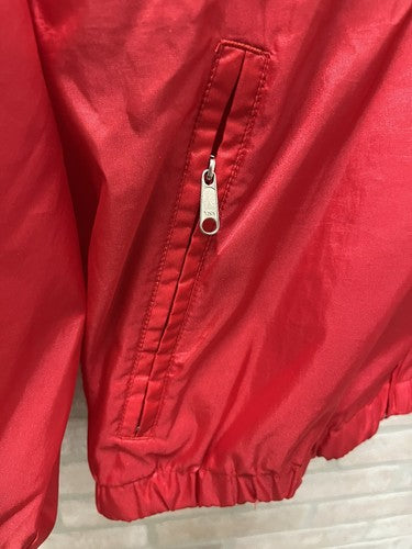 L.L. Bean Raincoat Red Jacket Windbreaker Women’s XL Full Zip Roll Up Hooded