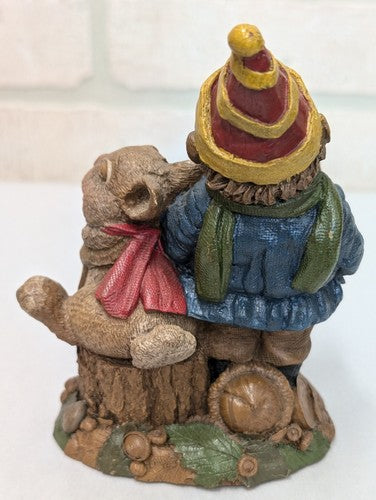 Vintage 1996 Christmas Happy New Year Gnome Rabbit Bunny Singing Tom Clark #55