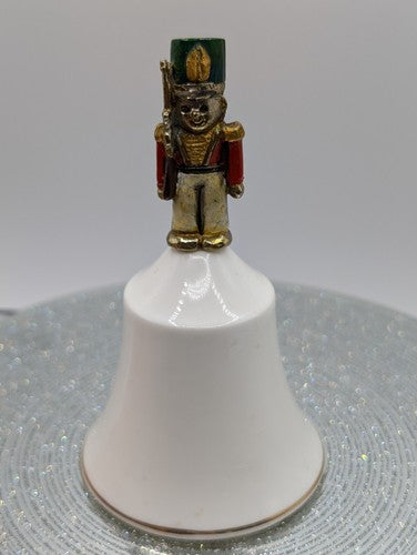 Vintage Christmas Bell Enesco Bone China Boy Toy Soldier 1985 Decor