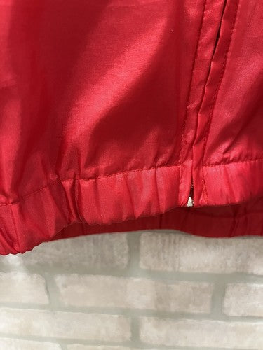 L.L. Bean Raincoat Red Jacket Windbreaker Women’s XL Full Zip Roll Up Hooded