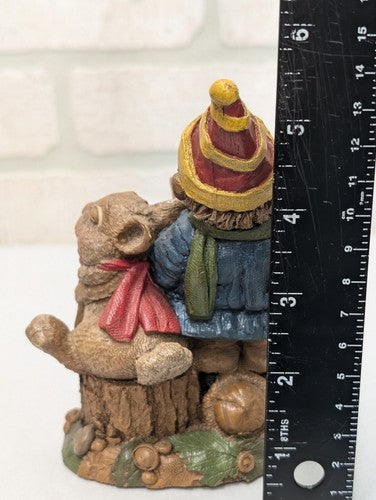 Vintage 1996 Christmas Happy New Year Gnome Rabbit Bunny Singing Tom Clark #55