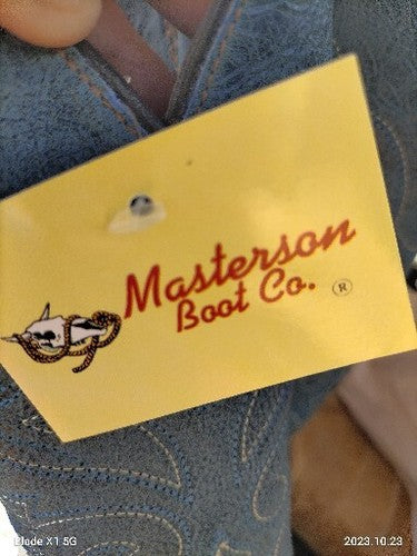 BRAND NEW Masterson Boot Co. Blue  & Tan Cowboy Boots Style RB07441 Women's 8.5