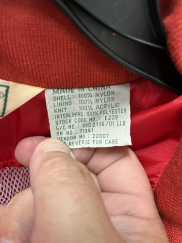 L.L. Bean Raincoat Red Jacket Windbreaker Women’s XL Full Zip Roll Up Hooded