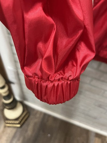 L.L. Bean Raincoat Red Jacket Windbreaker Women’s XL Full Zip Roll Up Hooded